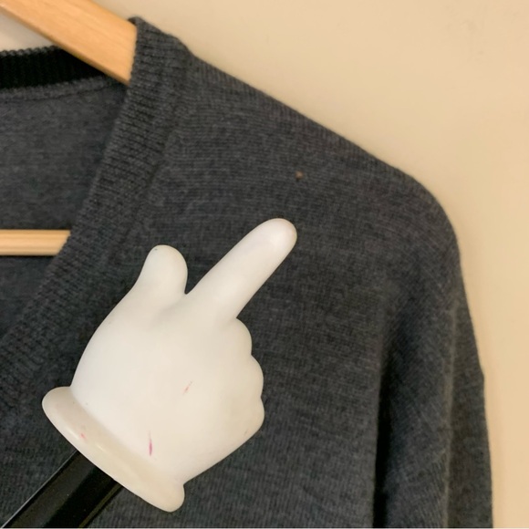 JOS A BANK Merino Wool Sweater Mens XL Signature Collection V Neck Gray Pullover - Picture 9 of 13